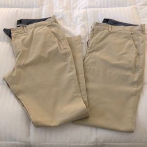 2 pair JCrew Stretch khaki pants